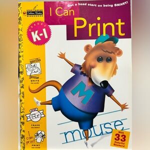 Kids Print Practice Workbook with Fox Illustration (2000)